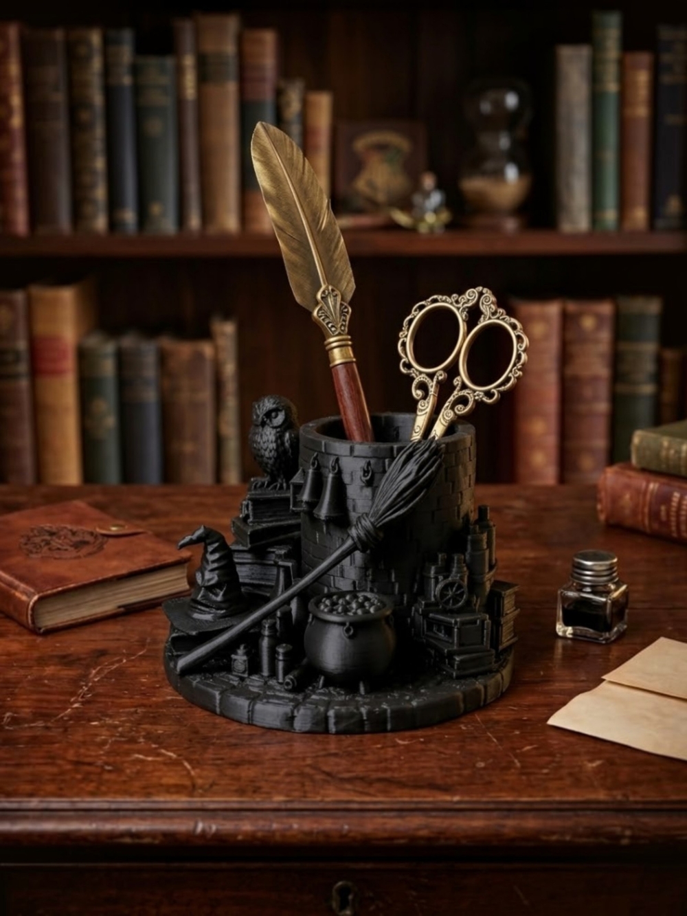 Wizardry Desk Organizer with Owl & Cauldron - Picture 2 of 5